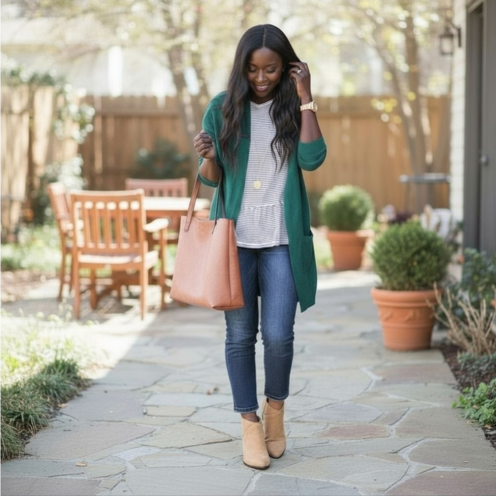 Journee Collection Tessa Scalloped Western Boots Booties - 7 M Khaki Tan - Picture 2 of 16